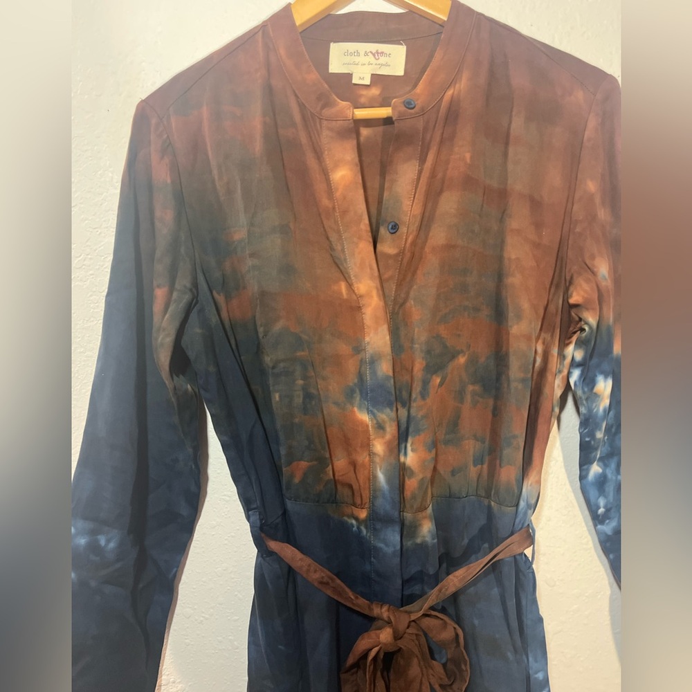 Anthropologie- Cloth & Stone Perla Long Sleeve Tie Dye Maxi Dress - Picture 8 of 15